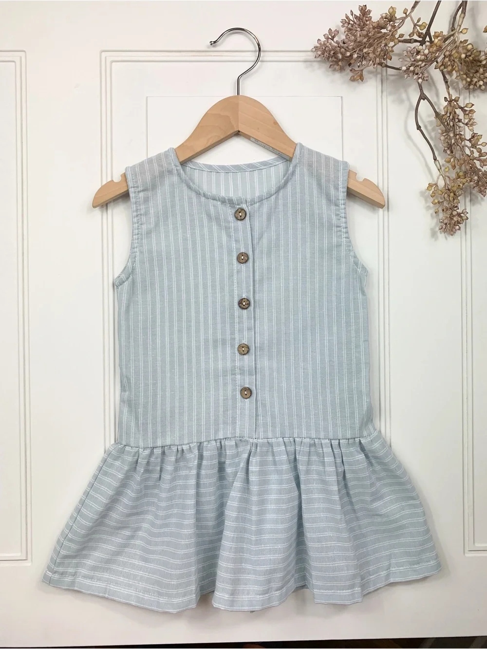 Vintage Girls Button Down Matching Sister Dress